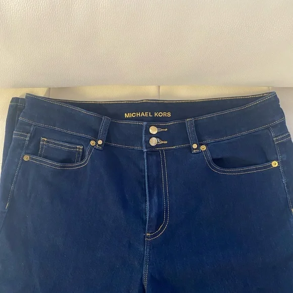 Michael Kors Dark Blue Boot, Cut Leg Jeans - Picture 4 of 8